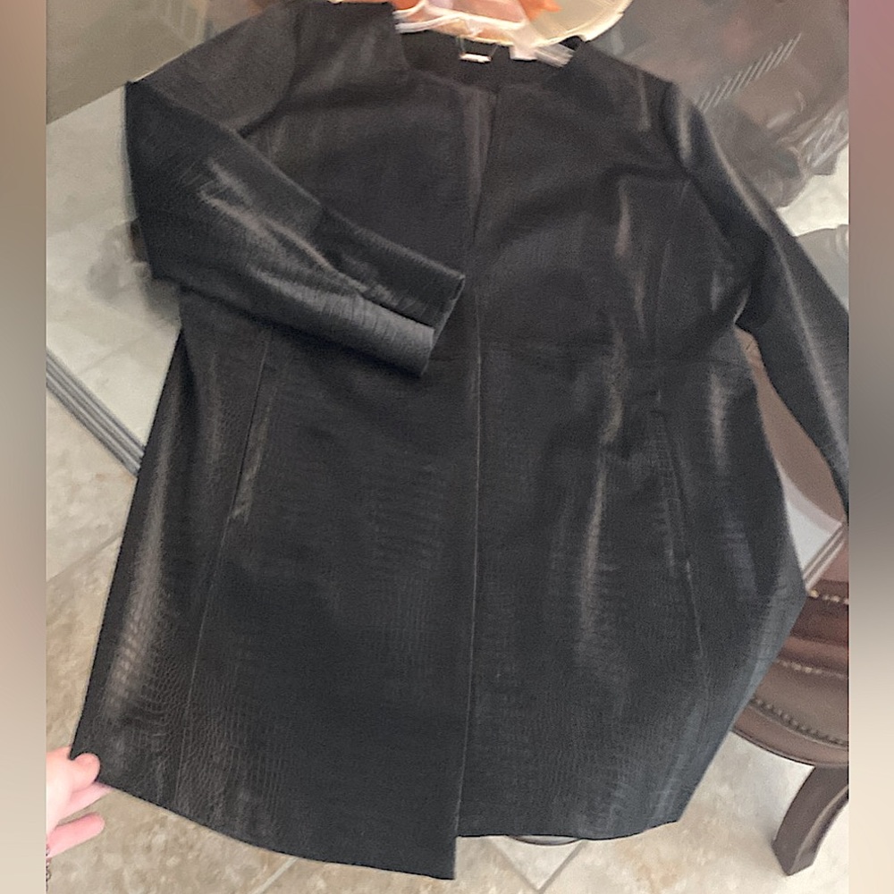 Chicos - Black Faux Leather Snake Skin textured - Chicos Size 2